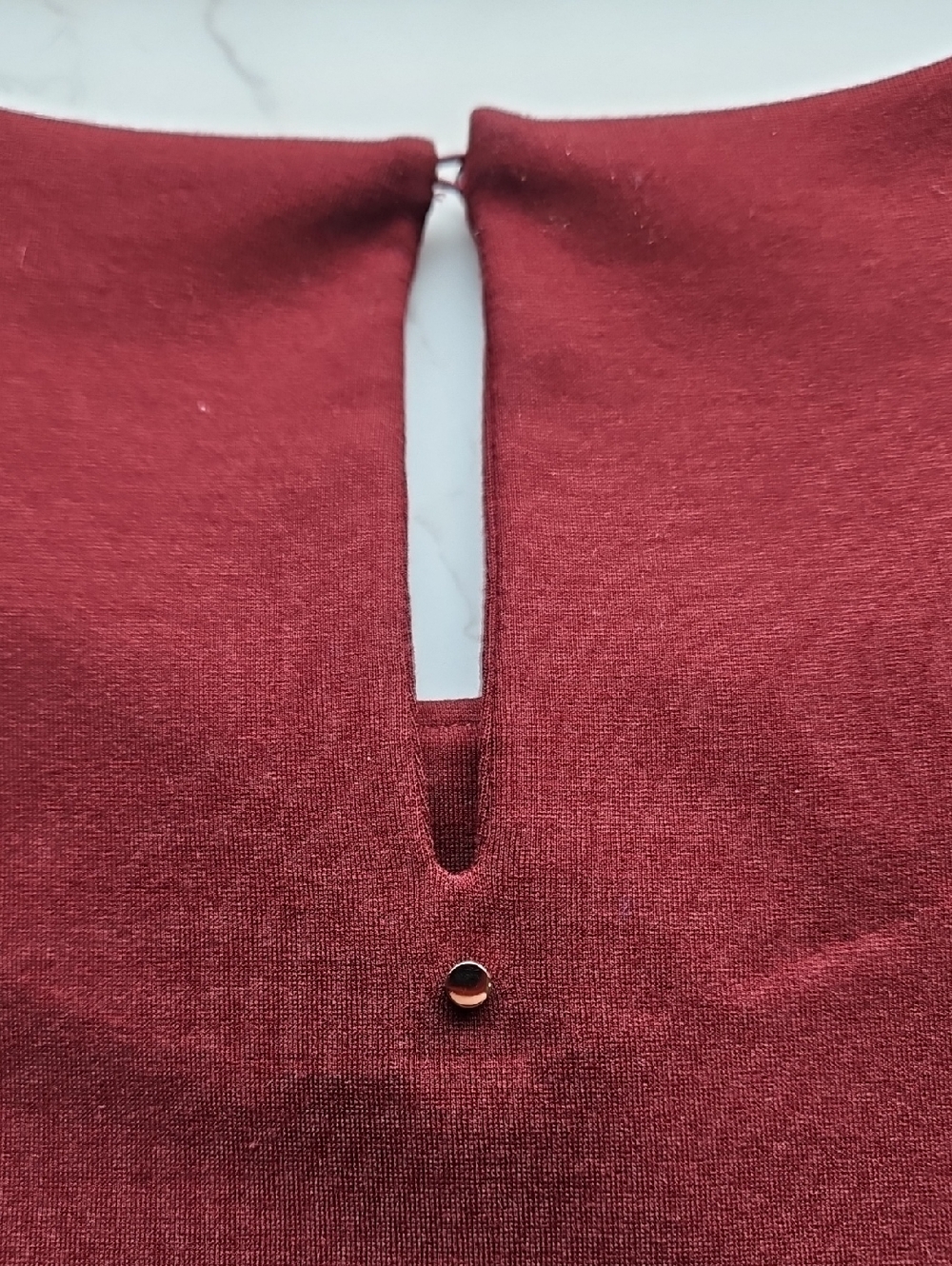 Cuyana Maroon Ponte Short-Sleeve Shift Mini Dress SM - Picture 8 of 8